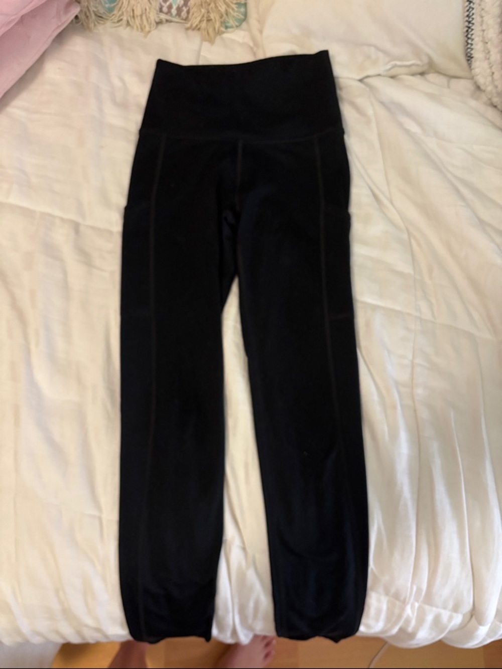 aerie Black High-Rise Seam-Detail Leggings